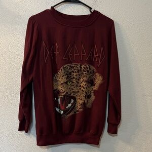 Def Leppard Maroon Sweater